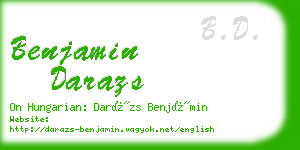 benjamin darazs business card